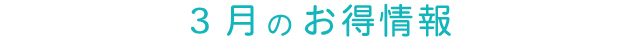 今月のお得情報