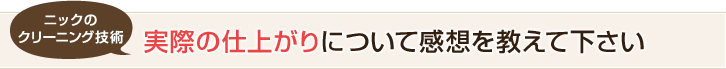 ニックのクリーニング技術